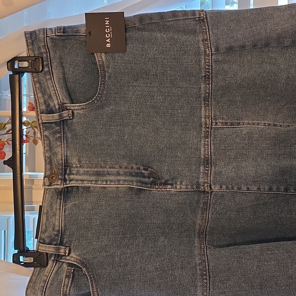 NORSTROM Baccini Dark Denim A-Line Skirt - Picture 2 of 4